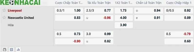 Soi kèo Liverpool vs Newcastle
